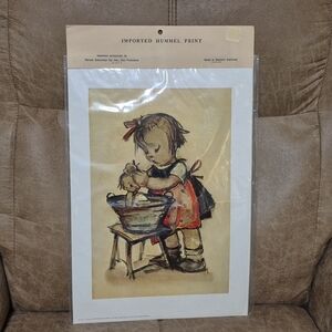 Vintage Hummel Girl With Doll Imported Print 10x14"